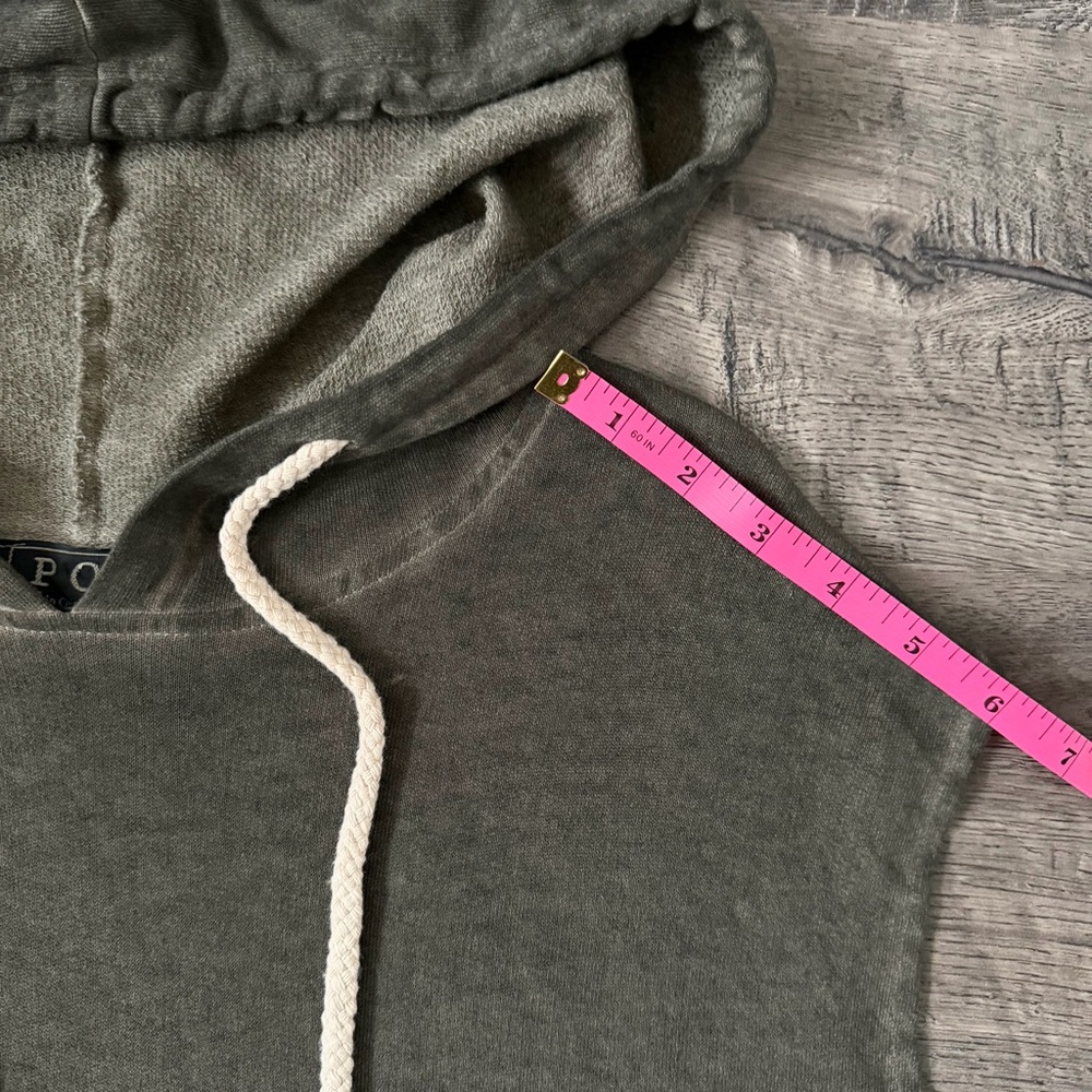 POL Mineral Wash Olive Sleeveless Hoodie T-Shirt Dress SMALL - Picture 13 of 13